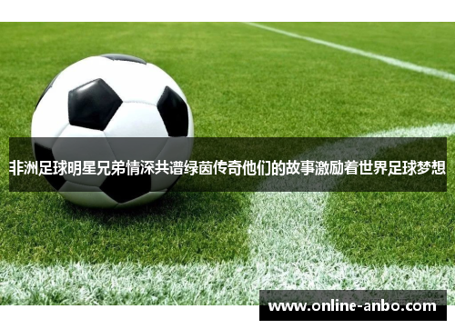 非洲足球明星兄弟情深共谱绿茵传奇他们的故事激励着世界足球梦想